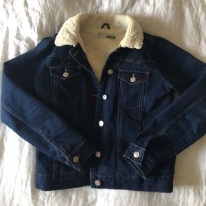 Topshop Sherpa lined denim jacket 2